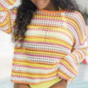 Pink Lily multicolor crochet sweater